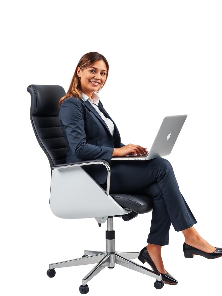 Marketing professional sending a WhatsApp broadcast from her laptop