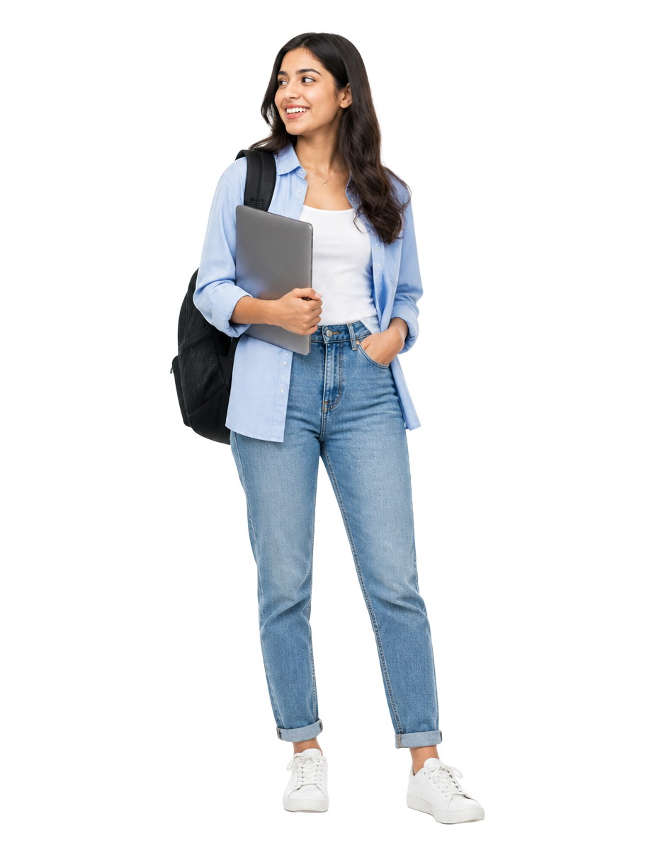 Student reviewing admission updates on WhatsApp