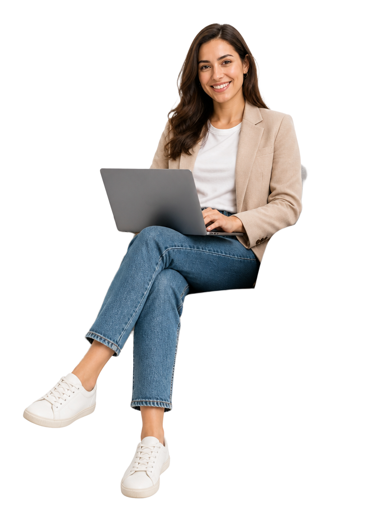 Customer booking a salon appointment on a laptop