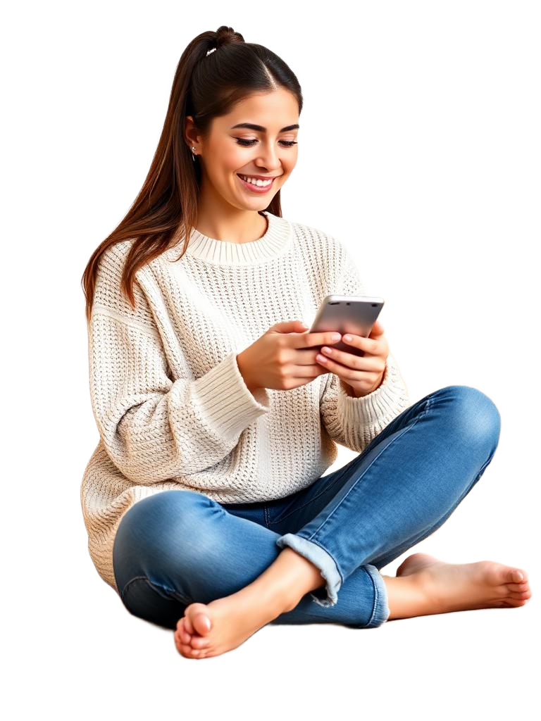 Customer paying for an order on her smartphone